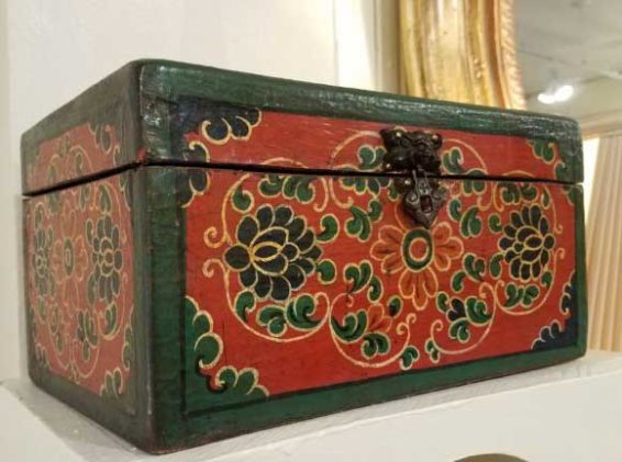 Hand Painted Tibetan Box Great Finds and Design Antiques Pewaukee WI
