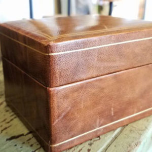 Leather Jewelry Box with Dividers Antique