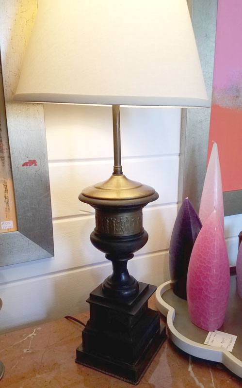 Slate and Bronze Neoclassical Lamp Pewaukee Antique Store
